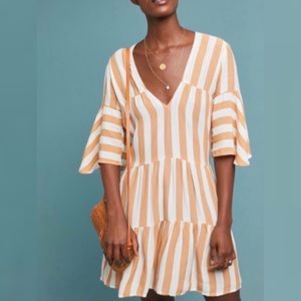 Faithful The Brand Memphis Striped Bell Sleeve Dress Sz 4